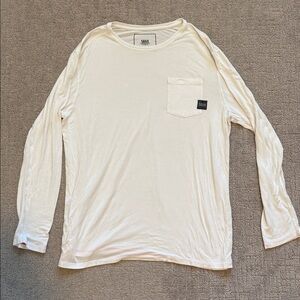 Saxx Men's White Long Sleeve Sleep Tee - Ultrasoft Large